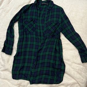 Zara plaid long button down